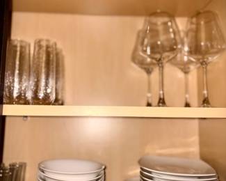  Assortment of Glass Cups and Plates - Price Will Be Labeled On Event