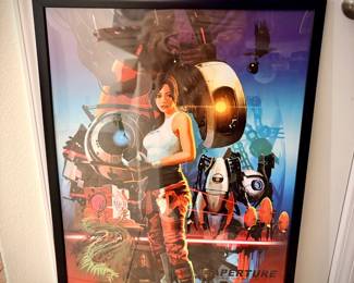 Framed Portal 2 Video Game Poster - $10
