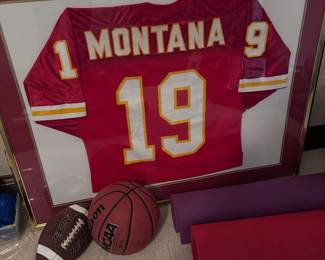Joe Montana framed jersey- signed