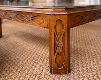 Vintage Century Furniture Coffee Table with Lattice Trim. Great As Is But Would Be Beautiful Lacquered. Ask Us For Resources. Measures 42" x 42" x 18" H. Photo 3 of 3. 