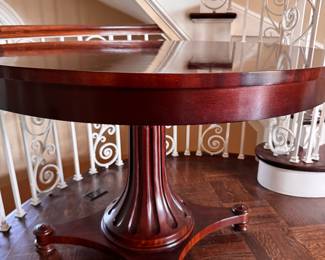 Hickory Chair Pedestal Mahogany Entry / Dining Table. Measures 44" D x 30.5" H with 27" Clearance. Photo 2 of 4. 