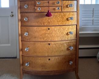 Birdseye Maple Chest of Drawers. Measures 31" W x 19" D x 44.5" H. Photo 1 of 2. 