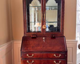 Bernhardt Mark Hampton Collection Mahogany Queen Anne Secretary Writing Desk with Drop Front. Measures 46" W x 86" H. Photo 1 of 7. 