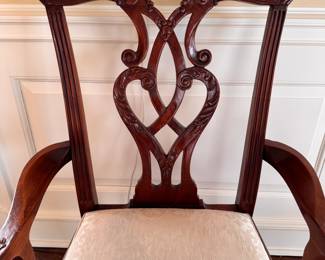 Reproduction Stanley Furniture Chippendale Mahogany Arm Chair - 2 Available. Each Measures 27" W with 20" Seat Height. Photo 2 of 4. 