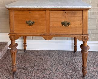 Antique Bakers Chest with Marble Top. Would Make a Great Mini Kitchen Island. Measures 42" x 27" D x 38" H. Photo 1 of 7. 