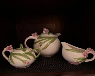 Teleflora Pink Morning Glory Coffee, Tea & Sugar Set. 