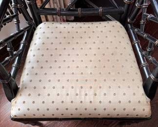 Ebonized Wood Faux Bamboo Arm Chair. Photo 3 of 3. 