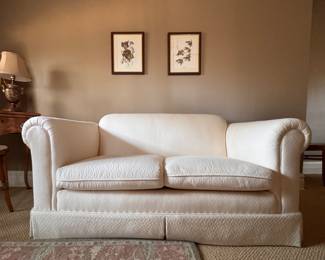 Upholstered Loveseat. Measures 58" W x 36" D. Photo 1 of 4. 