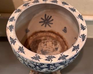 Chinoiserie Fish Bowl On Stand. Measures 18" D x 16" H. Photo 3 of 3. 