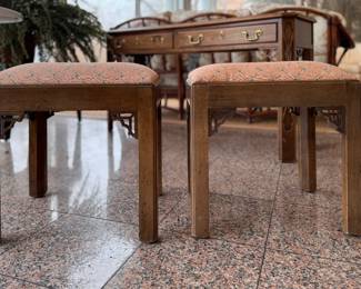 Century Console with 2 Benches. Console Measures 54" W X 16" D X 28" H. Benches Measures 18" x 14" x 18" H. Great As Is But Would Be Cool Painted. Ask Us For Resources. We Have Some Great Farrow & Ball Paint in The Steph Musur Moving Sale! Photo 6 of 7. 