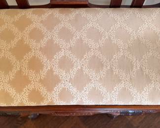 Reproduction Chippendale Style Mahogany Three Seat Settee. Measures 64" W x 20" D with 20" Seat Height. Photo 4 of 5. 