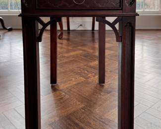 Century Furniture Lattice Side Table with Drawer. Measures 27" x 14" D x 25" H. Photo 2 of 5. 