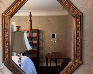 Vintage Gilt Gold Wood Hexagon Mirror. Measures 30" W x 34" H. Photo 1 of 2. 