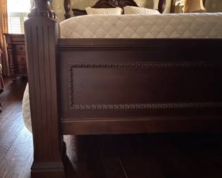 Mahogany King Size Four Poster Bed Frame. Measures 86" L x 84" H x 90" H. Photo 5 of 5. 