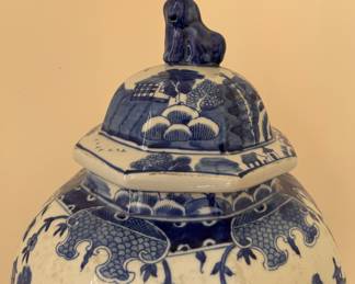 Pair of Vintage Ginger Jars on Stands. Each Measures 24" H. Photo 2 of 3. 