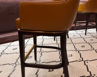 Set of 4 Frontgate Blanchette Swivel Bar Stools -- Brand New! Each Measures 24" W x 24" D with 29" Seat Height. Photo 2 of 3. 