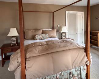 Four Poster Shaker Style Queen Bed Frame. Measures 58" W x 78" D x 80" H. Photo 1 of 3. 