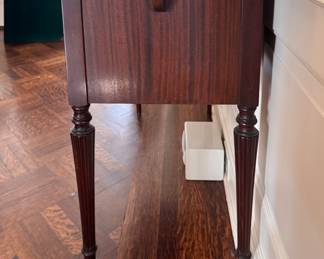 Drop Leaf Federal Style Buffet After Hepplewhite Design. Measures 56" W as Shown x 18" D x 34" H with Two 7.5" Drop Down Sides. Has Removable Inserts in Both Drawers. Photo 2 of 4. 