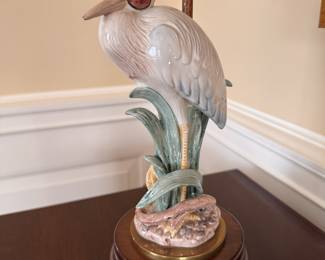 Fitz & Floyd for Frederick Cooper Ceramic Heron Table Lamp. Measures 24" H. Photo 2 of 2. 