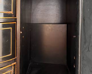 Union National Black Lacquer Chinoiserie Buffet / Cabinet. Measures 52" W x 20" D x 34" H. Photo 6 of 9. 