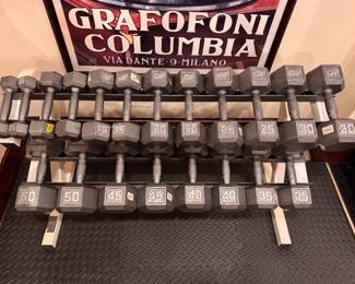 Weight Rack and Weight Set: 5 lbs. - 50 lbs. 