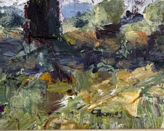 Rural Landscape. Oil on Board. Signed by Artist. Measures 23" W x 16" H Overall. Photo 2 of 2. 