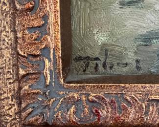 Paris Landscape Signed by Artist. Measures 8" x 10"; 18" x 20" Overall. Photo 2 of 3. 