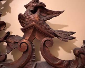 Rococo Style Hand-Carved Wood Mirror. Measures 36" W x 50" H. Photo 3 of 5. 