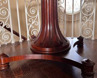 Hickory Chair Pedestal Mahogany Entry / Dining Table. Measures 44" D x 30.5" H with 27" Clearance. Photo 4 of 4. 