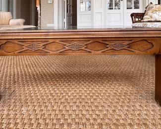 Vintage Century Furniture Coffee Table with Lattice Trim. Great As Is But Would Be Beautiful Lacquered. Ask Us For Resources. Measures 42" x 42" x 18" H. Photo 1 of 3. 