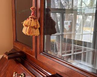 Bernhardt Mark Hampton Collection Mahogany Queen Anne Secretary Writing Desk with Drop Front. Measures 46" W x 86" H. Photo 3 of 7. 