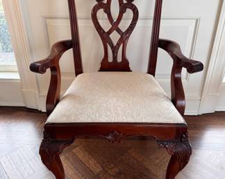 Reproduction Stanley Furniture Chippendale Mahogany Arm Chair - 2 Available. Each Measures 27" W with 20" Seat Height. Photo 1 of 4. 