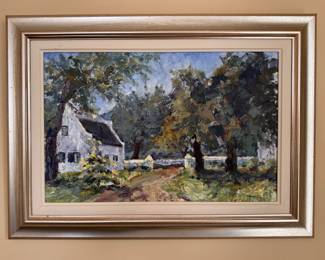 Rural Landscape. Oil on Board. Signed by Artist. Measures 23" W x 16" H Overall. Photo 1 of 2. 