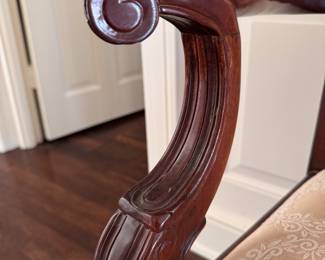 Reproduction Chippendale Style Mahogany Three Seat Settee. Measures 64" W x 20" D with 20" Seat Height. Photo 3 of 5. 