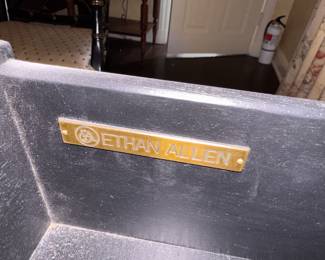 Ethan Allen Newport Liliana Chinoiserie Decretary Desk in Black Lacquer and Hand-Painted Gold Finish. Has Interior Lighting. Measures 38" W x 20" D x 85" H. Photo 5 of 5. 