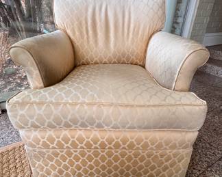 Club Chair and Ottoman -- Need Reupholstering. Chair Measures 32" W x 34" D. Photo 1 of 3. 