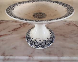 Antique French Compote. Gien Factory. Photo 1 of 3.