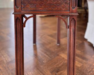 Century Furniture Lattice Side Table with Drawer. Measures 27" x 14" D x 25" H. Photo 4 of 5. 