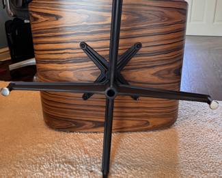 Eames Lounge Chair and Ottoman with Walnut Veneer and Brown Leather Fabric. Photo 3 of 3. 