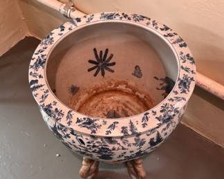 Chinoiserie Fish Bowl On Stand. Measures 18" D x 16" H. Photo 2 of 3. 