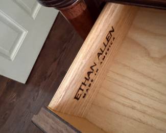 Ethan Allen Mahogany Turned Leg, Four-Drawer Bed Side Tables - 2 Available. Each Measures 26" x 20" x 32" H. Photo 4 of 4.