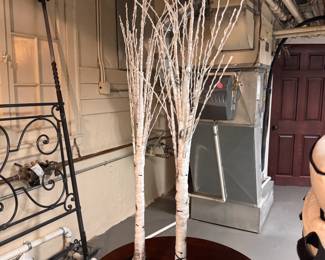 Faux Birch Pre-Lit Holiday Trees. 
