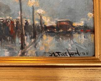 Notre Dame, Paris Oil Painting Signed by Artist. Measures 23" W x 19" H Overall. Photo 2 of 2. 
