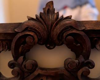 Rococo Style Hand-Carved Wood Mirror. Measures 36" W x 50" H. Photo 5 of 5. 