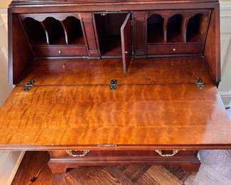 Bernhardt Mark Hampton Collection Mahogany Queen Anne Secretary Writing Desk with Drop Front. Measures 46" W x 86" H. Photo 6 of 7. 