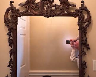 Rococo Style Hand-Carved Wood Mirror. Measures 36" W x 50" H. Photo 1 of 5. 