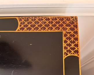 Union National Black Lacquer Chinoiserie Buffet / Cabinet. Measures 52" W x 20" D x 34" H. Photo 8 of 9. 