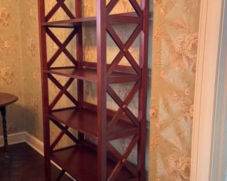 Five-Shelf Bookcase with Lattice Side. Great As Is But Would Be Wonderful Painted. Ask Us For Resources. Measures 32" W x 14" D x 70" H. Photo 2 of 2. 