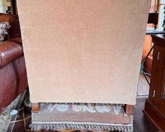 Needlepoint Upholstered Antique Louis XV Style Armchair with Fringe Trim. Measures 26" W x 30" D. Photo 7 of 7.