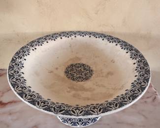 Antique French Compote. Gien Factory. Photo 2 of 3.